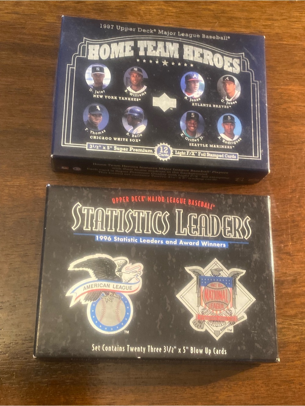 ⁠1997 Upper Deck MLB Jumbo Card Sets Lot - Home Team Heroes & Statistics Leaders